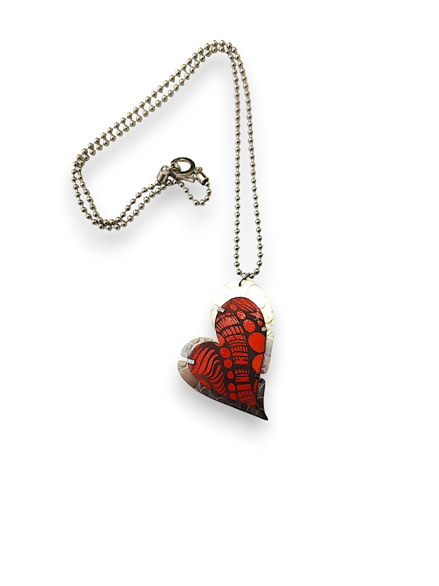 Red Engravedl Heart Necklace