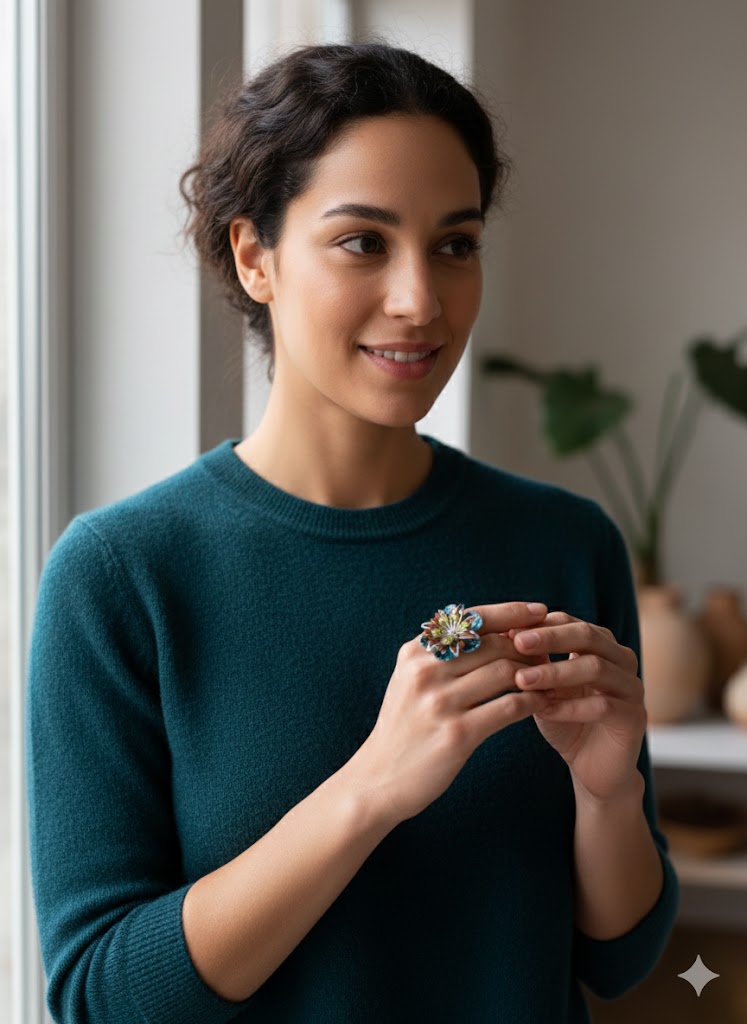 Midnight Garden Fleur Ring