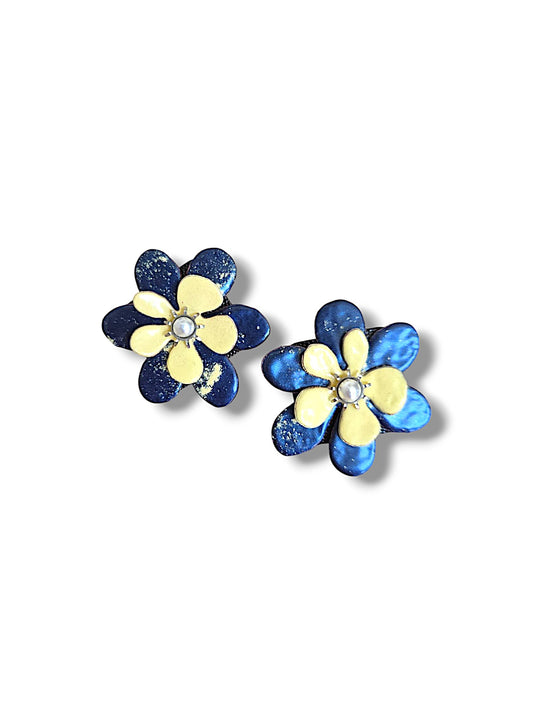 Blue & Yellow Blossom Earrings